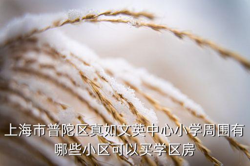 上海市普陀区真如文英中心小学周围有哪些小区可以买学区房