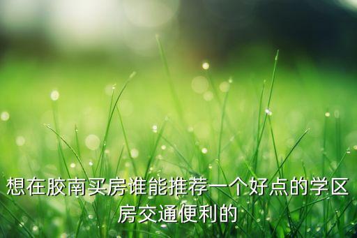 青岛好的学区房推荐哪个，黄岛哪个学区房最好想买