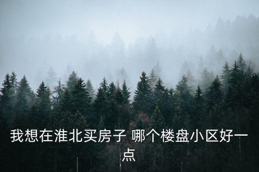 我想在淮北买房子 哪个楼盘小区好一点