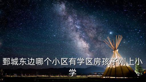 鄄城东边哪个小区有学区房孩子刚上小学