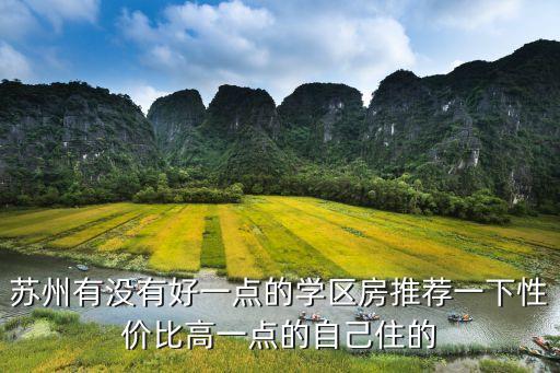 苏州有没有好一点的学区房推荐一下性价比高一点的自己住的