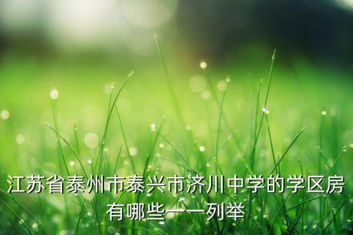 江苏省泰州市泰兴市济川中学的学区房有哪些一一列举