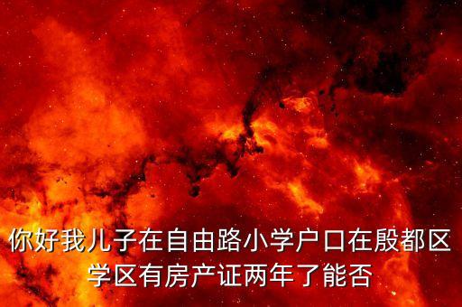 你好我儿子在自由路小学户口在殷都区学区有房产证两年了能否