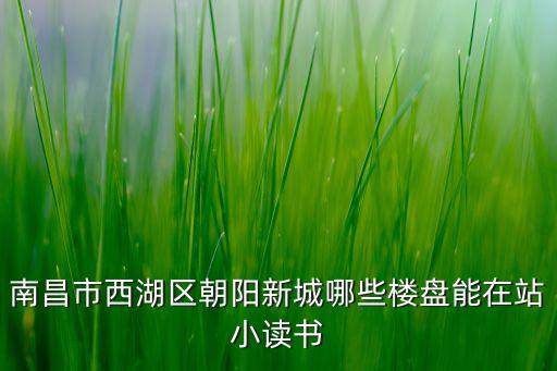 朝阳新城是哪个学区房最好，南昌市西湖区朝阳新城哪些楼盘能在站小读书