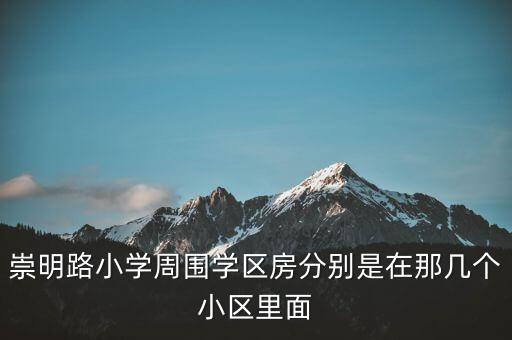 崇明路小学周围学区房分别是在那几个小区里面