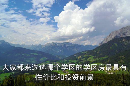 大家都来选选哪个学区的学区房最具有性价比和投资前景