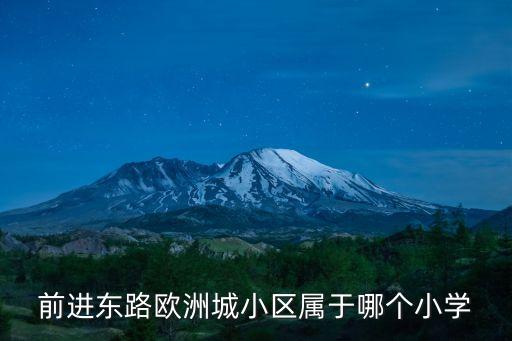 前进东路欧洲城小区属于哪个小学