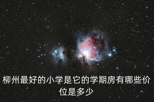 柳州最好的小学是它的学期房有哪些价位是多少