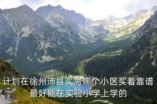 计划在徐州沛县买房哪个小区买着靠谱最好能在实验小学上学的