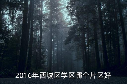 2016年西城区学区哪个片区好