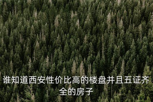 谁知道西安性价比高的楼盘并且五证齐全的房子