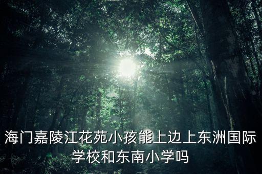 海门嘉陵江花苑小孩能上边上东洲国际学校和东南小学吗