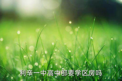 利辛一中高中部要学区房吗