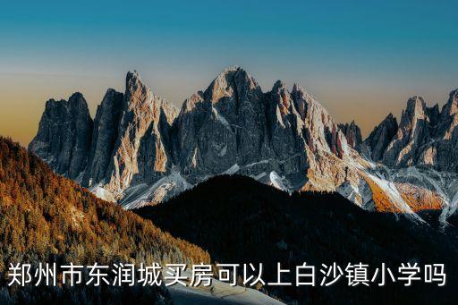 郑州市东润城买房可以上白沙镇小学吗