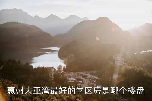 惠州大亚湾最好的学区房是哪个楼盘