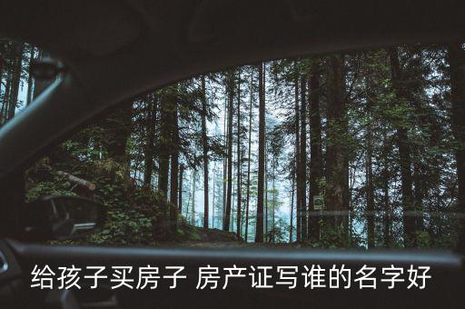 学区房写哪个名好，买房时写谁的名字好