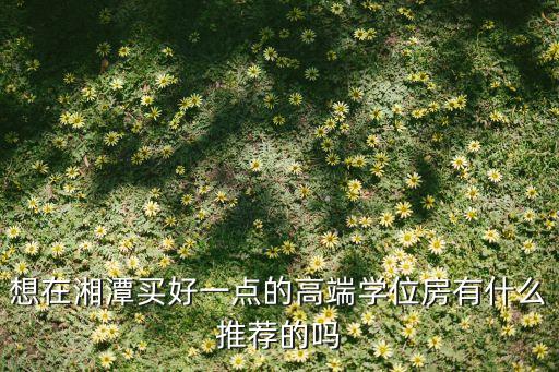 想在湘潭买好一点的高端学位房有什么推荐的吗