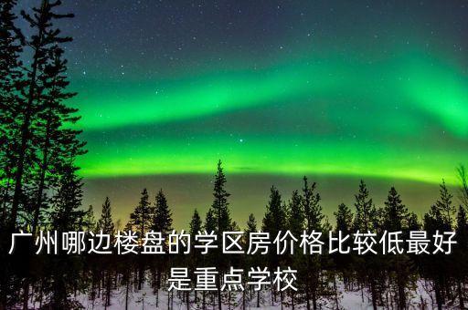 广州哪边楼盘的学区房价格比较低最好是重点学校