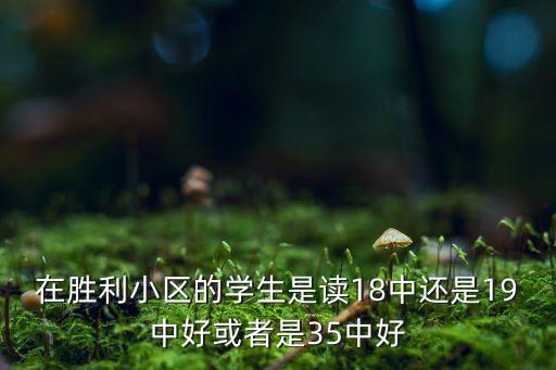 在胜利小区的学生是读18中还是19中好或者是35中好