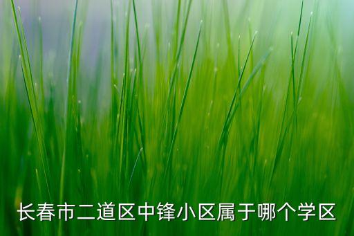 长春市二道区中锋小区属于哪个学区