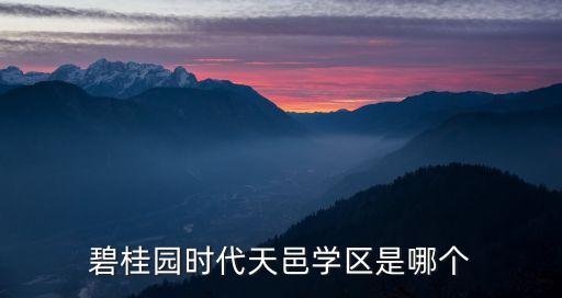 碧桂园时代天邑学区是哪个