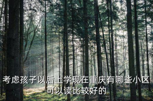 考虑孩子以后上学现在重庆有哪些小区可以读比较好的