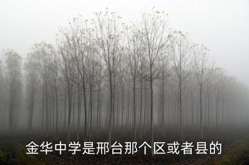 金华中学是邢台那个区或者县的