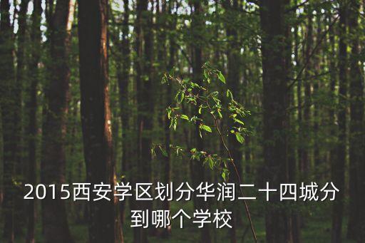 2015西安学区划分华润二十四城分到哪个学校