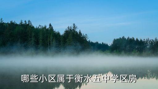 哪些小区属于衡水五中学区房