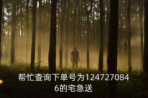 帮忙查询下单号为1247270846的宅急送