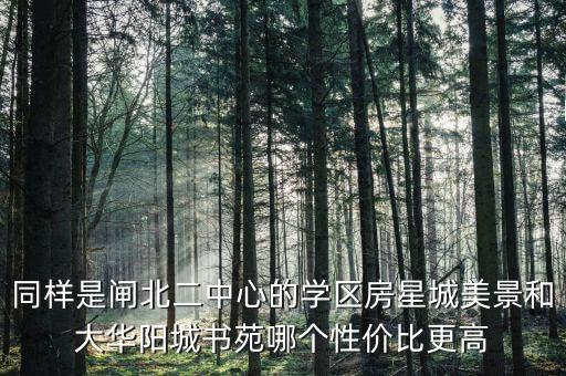 同样是闸北二中心的学区房星城美景和大华阳城书苑哪个性价比更高