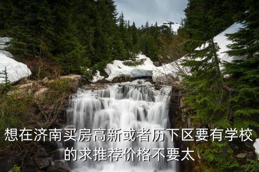 想在济南买房高新或者历下区要有学校的求推荐价格不要太