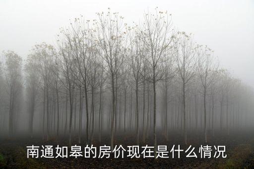 南通如皋的房价现在是什么情况