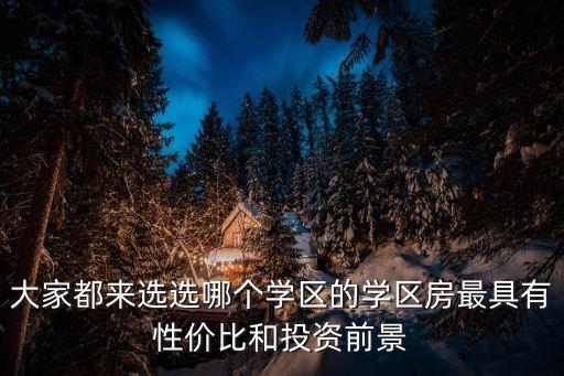 大家都来选选哪个学区的学区房最具有性价比和投资前景