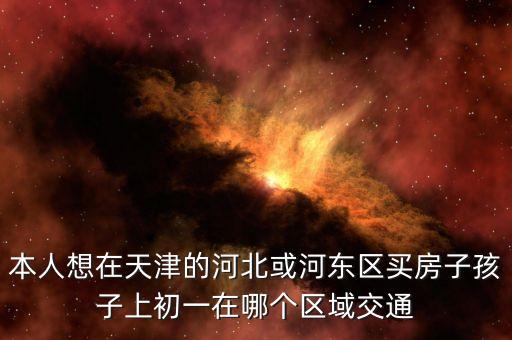 本人想在天津的河北或河东区买房子孩子上初一在哪个区域交通