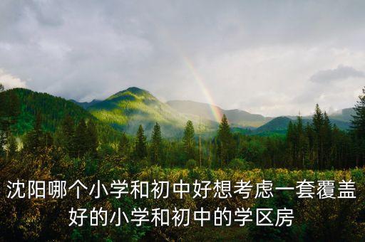 沈阳哪个小学和初中好想考虑一套覆盖好的小学和初中的学区房