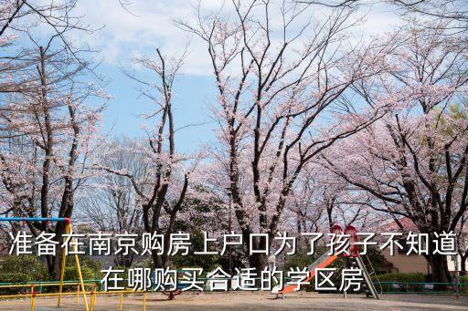 准备在南京购房上户口为了孩子不知道在哪购买合适的学区房
