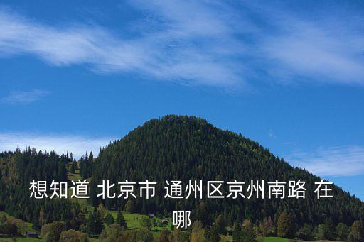想知道 北京市 通州区京州南路 在哪