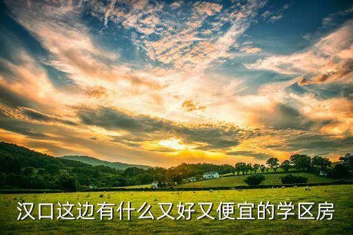 汉口这边有什么又好又便宜的学区房