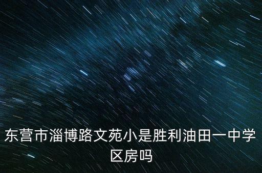东营市淄博路文苑小是胜利油田一中学区房吗