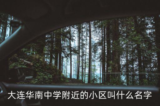 大连华南中学附近的小区叫什么名字