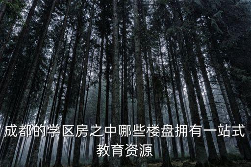 成都的学区房之中哪些楼盘拥有一站式教育资源