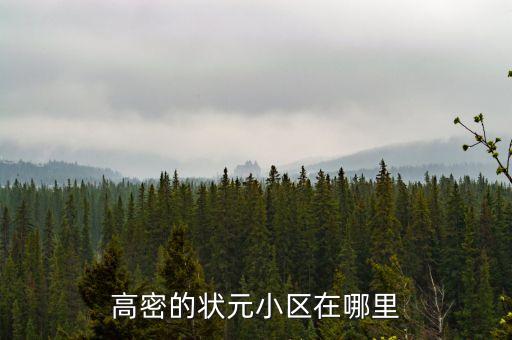 高密的状元小区在哪里