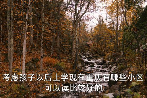 考虑孩子以后上学现在重庆有哪些小区可以读比较好的
