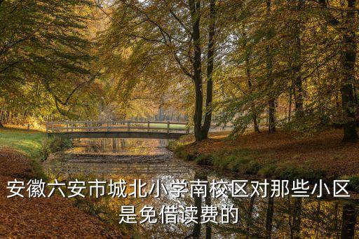安徽六安市城北小学南校区对那些小区是免借读费的