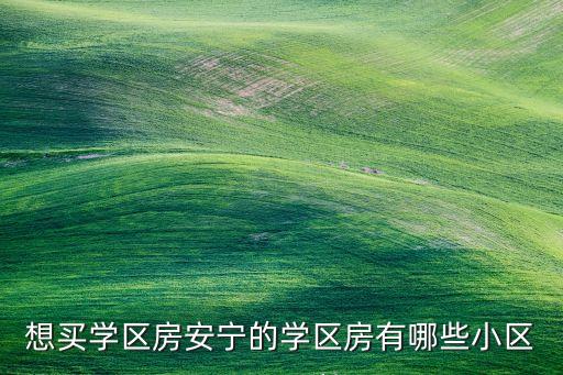 想买学区房安宁的学区房有哪些小区