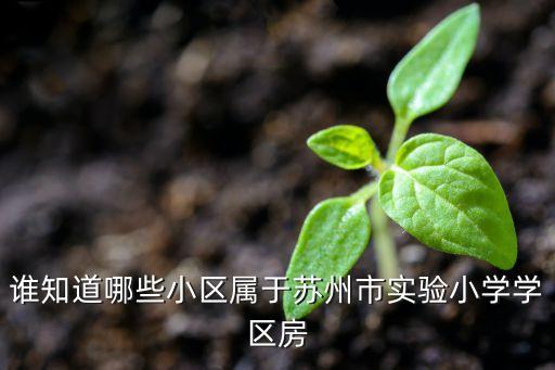 苏州市区学区房有哪些，谁知道哪些小区属于苏州市实验小学学区房