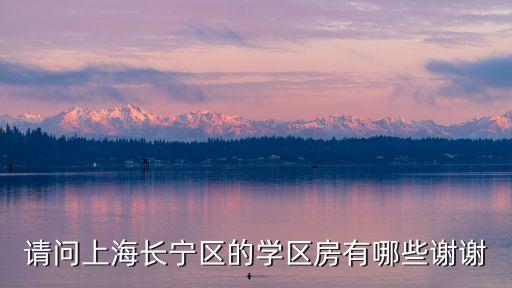 上海玄武小区学区房有哪些，请问上海长宁区的学区房有哪些谢谢