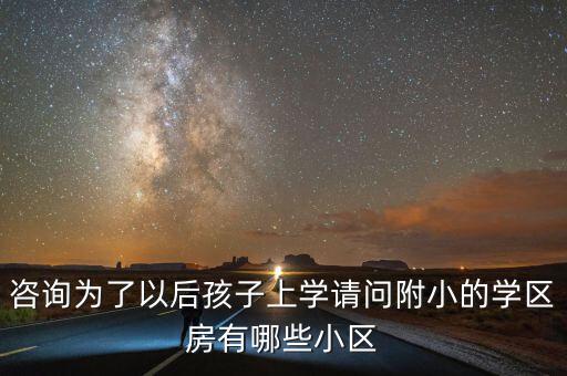 咨询为了以后孩子上学请问附小的学区房有哪些小区