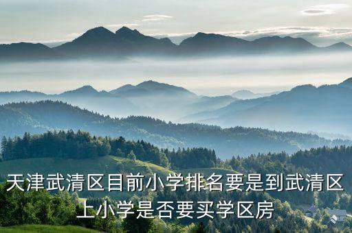 天津武清区目前小学排名要是到武清区上小学是否要买学区房